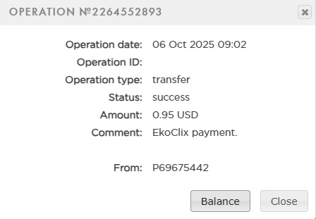 Preuve de paiement Ekoclix de massenet