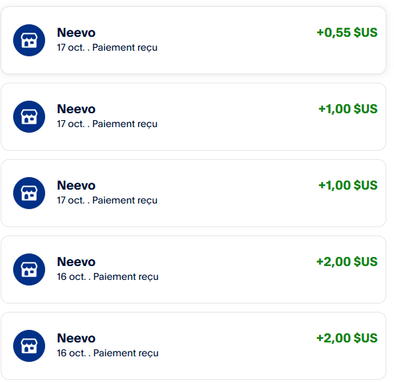 Preuve de paiement Neevo by definedcrowd de surlalune