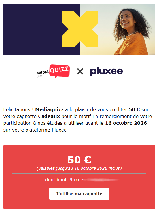 Preuve de paiement Mediaquizz de surlalune