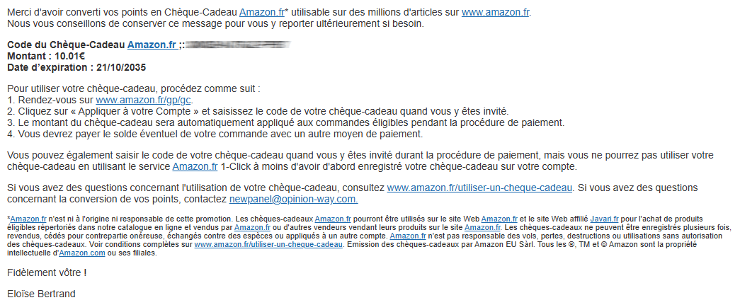 Preuve de paiement Newpanel de surlalune