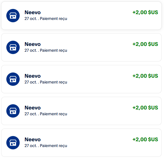 Preuve de paiement Neevo by definedcrowd de surlalune