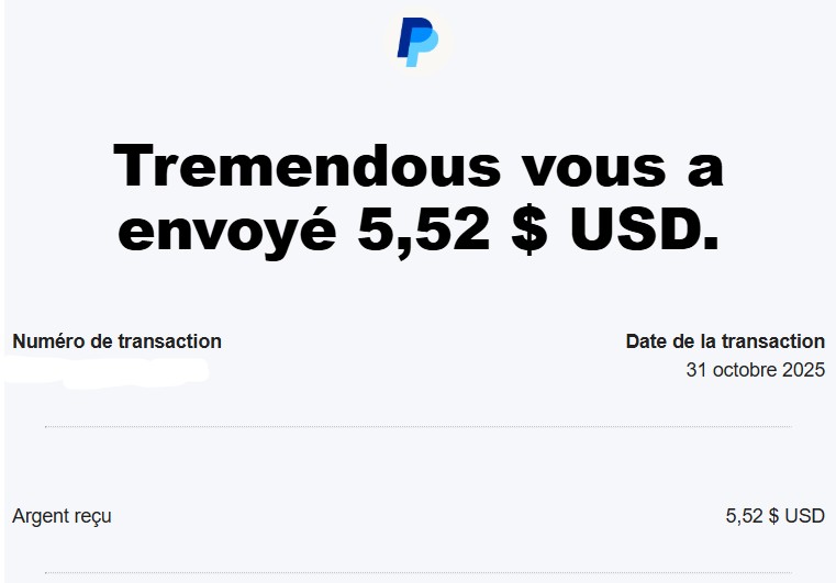 Preuve de paiement Pawns (ex IP Royal) de Up22