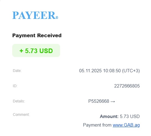 Preuve de paiement Gab de massenet