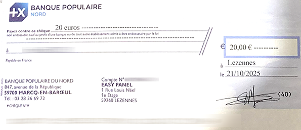 Preuve de paiement Easy panel de surlalune