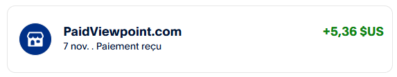 Preuve de paiement Paidviewpoint de darkray0110