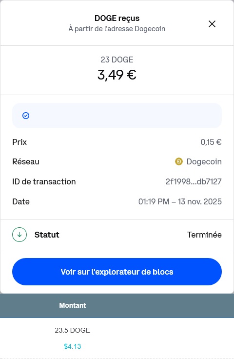Preuve de paiement Dogepick.io de caffrys
