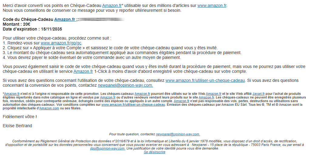 Preuve de paiement Newpanel de surlalune