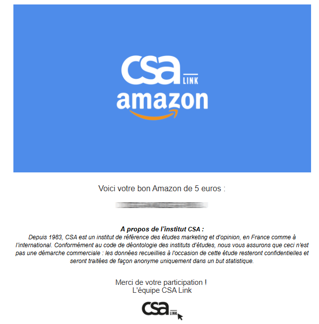 Preuve de paiement CSA Link de surlalune