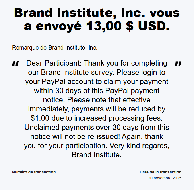 Preuve de paiement Brand institute de darkray0110