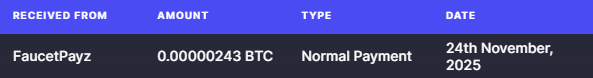 Preuve de paiement Faucetpayz de surlalune