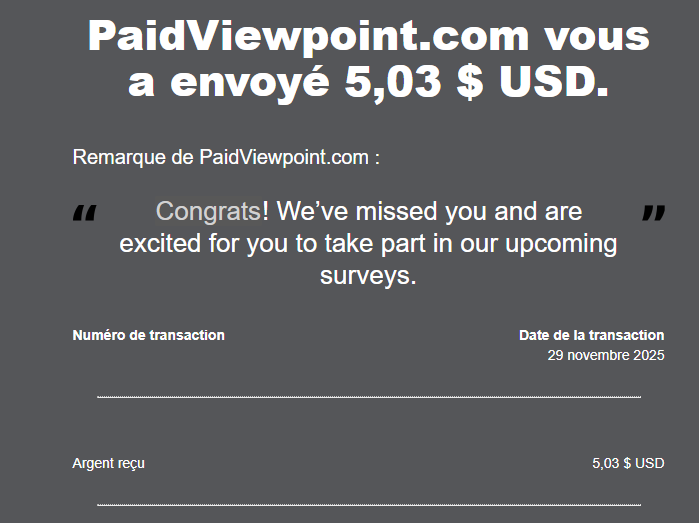 Preuve de paiement Paidviewpoint de darkray0110