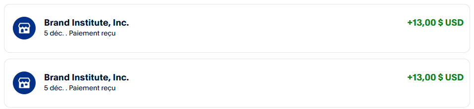 Preuve de paiement Brand institute de darkray0110