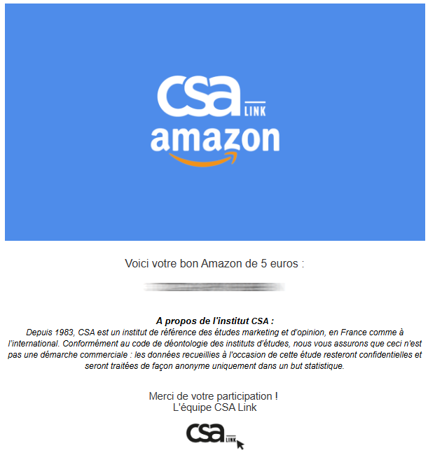 Preuve de paiement CSA Link de surlalune