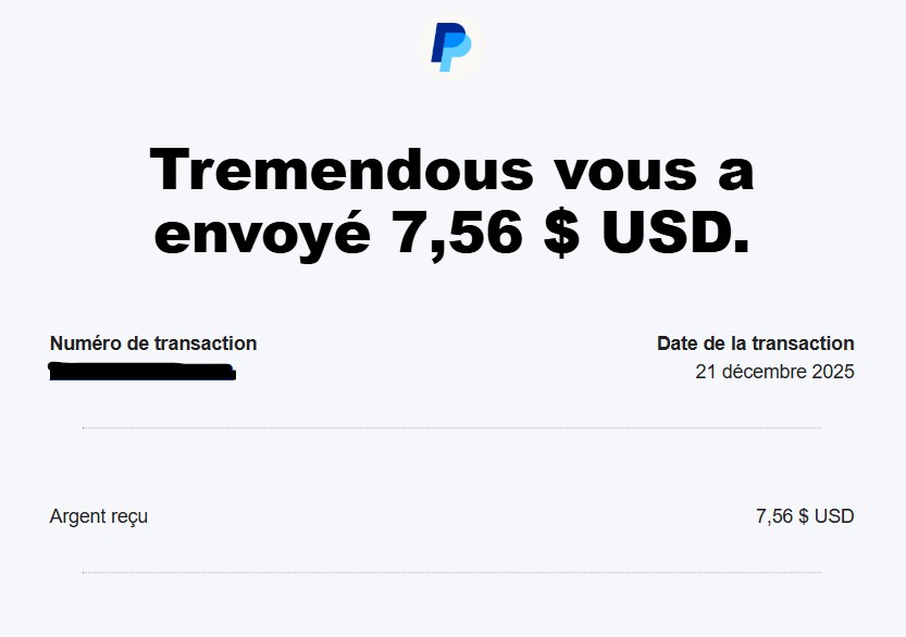 Preuve de paiement Pawns (ex IP Royal) de Up22