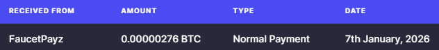 Preuve de paiement Faucetpayz de surlalune