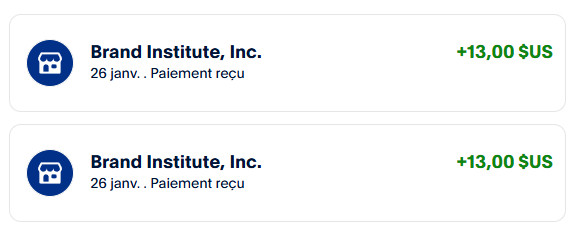 Preuve de paiement Brand institute de darkray0110