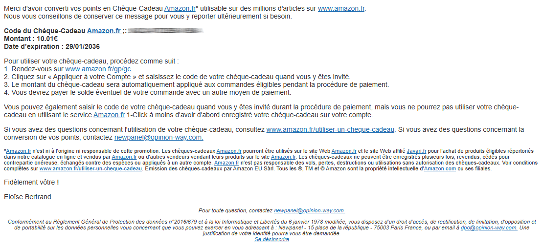 Preuve de paiement Newpanel de surlalune