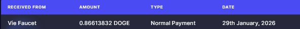 Preuve de paiement Vie faucet de daoud