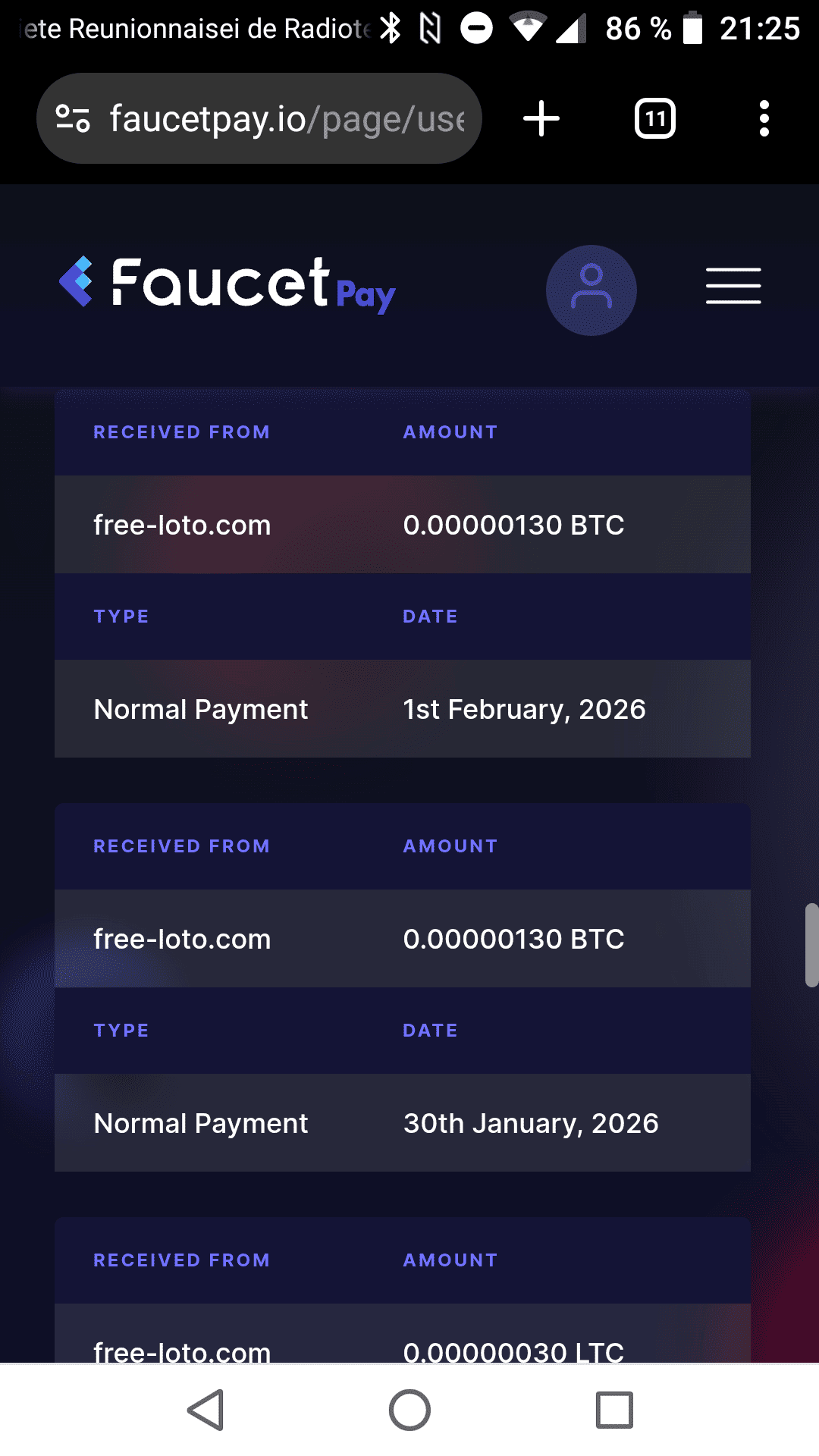 Preuve de paiement Free-loto.com de David97436