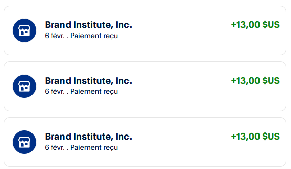 Preuve de paiement Brand institute de darkray0110