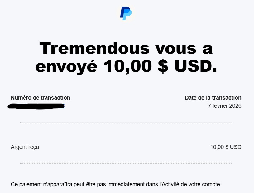 Preuve de paiement Pengupace (scrambly) de Up22