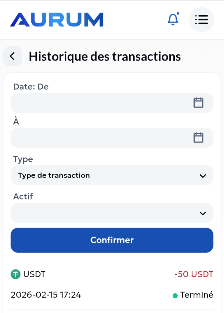 Preuve de paiement Aurum foundation de rezobiznet