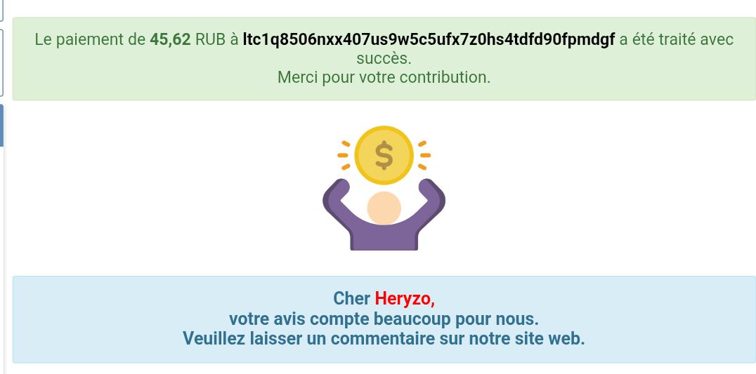 Preuve de paiement Aviso de heryzo2