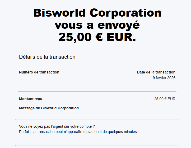 Preuve de paiement Vivelefric de darkray0110