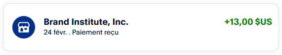 Preuve de paiement Brand institute de darkray0110