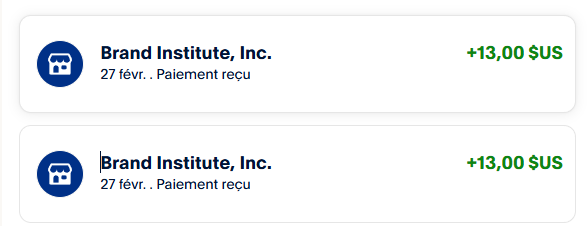 Preuve de paiement Brand institute de darkray0110