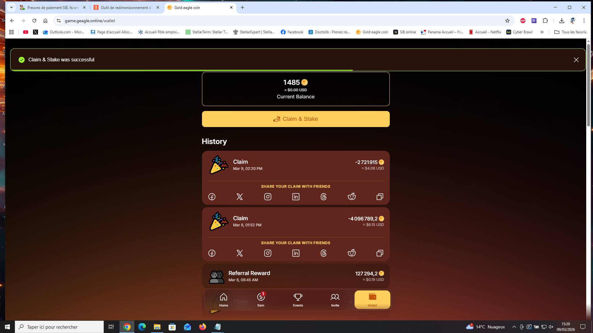 Preuve de paiement Gold eagle de Enda