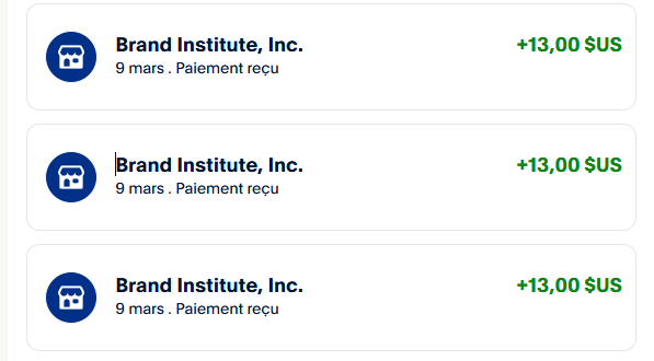 Preuve de paiement Brand institute de darkray0110