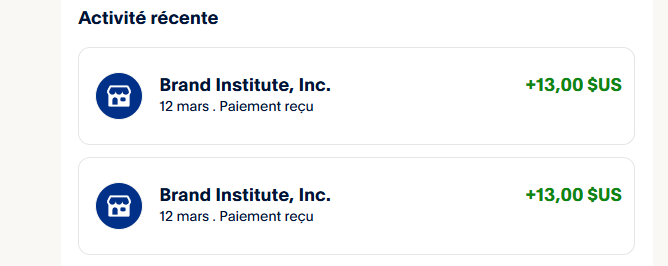 Preuve de paiement Brand institute de darkray0110