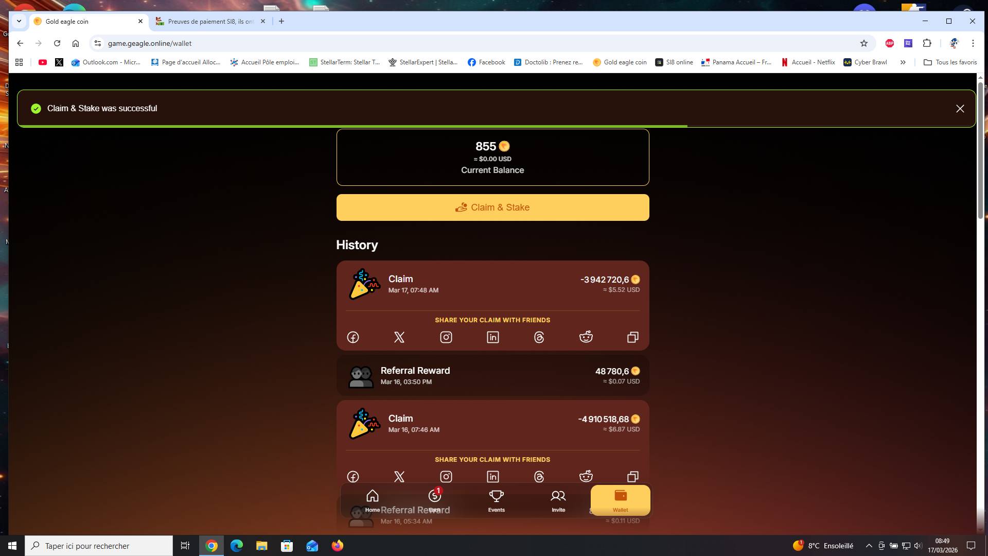 Preuve de paiement Sl8 de Enda