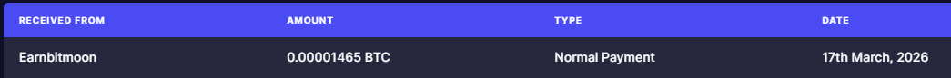 Preuve de paiement Earnbitmoon de Clicfoo