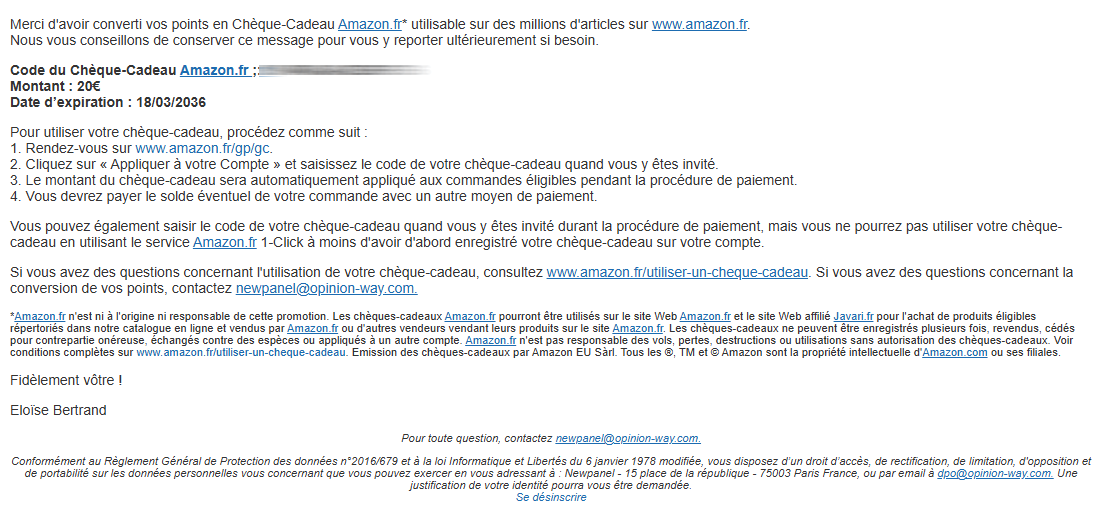 Preuve de paiement Newpanel de surlalune