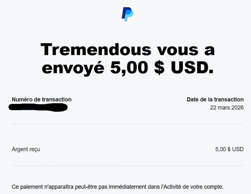 Preuve de paiement Pengupace (scrambly) de Up22