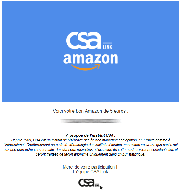 Preuve de paiement CSA Link de surlalune