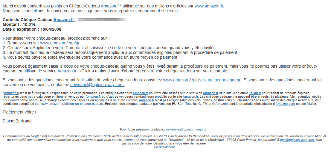 Preuve de paiement Newpanel de surlalune