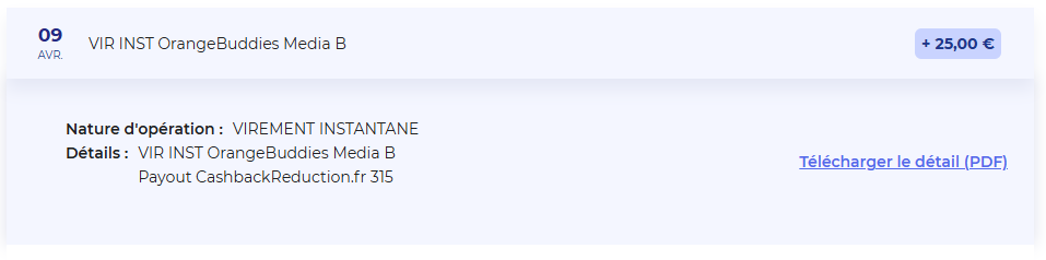 Preuve de paiement Cashbackreduction de darkray0110