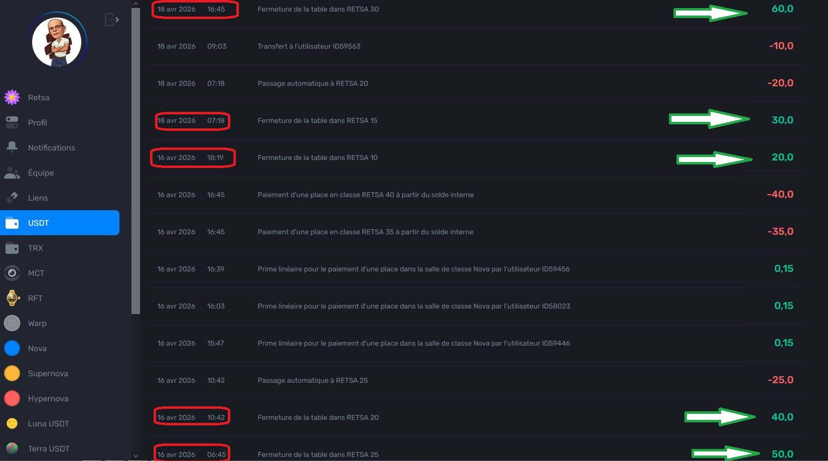 Preuve de paiement Mlm.center de franckmlm