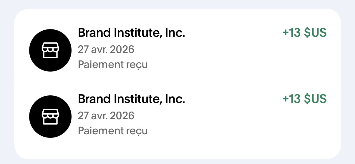 Preuve de paiement Brand institute de darkray0110