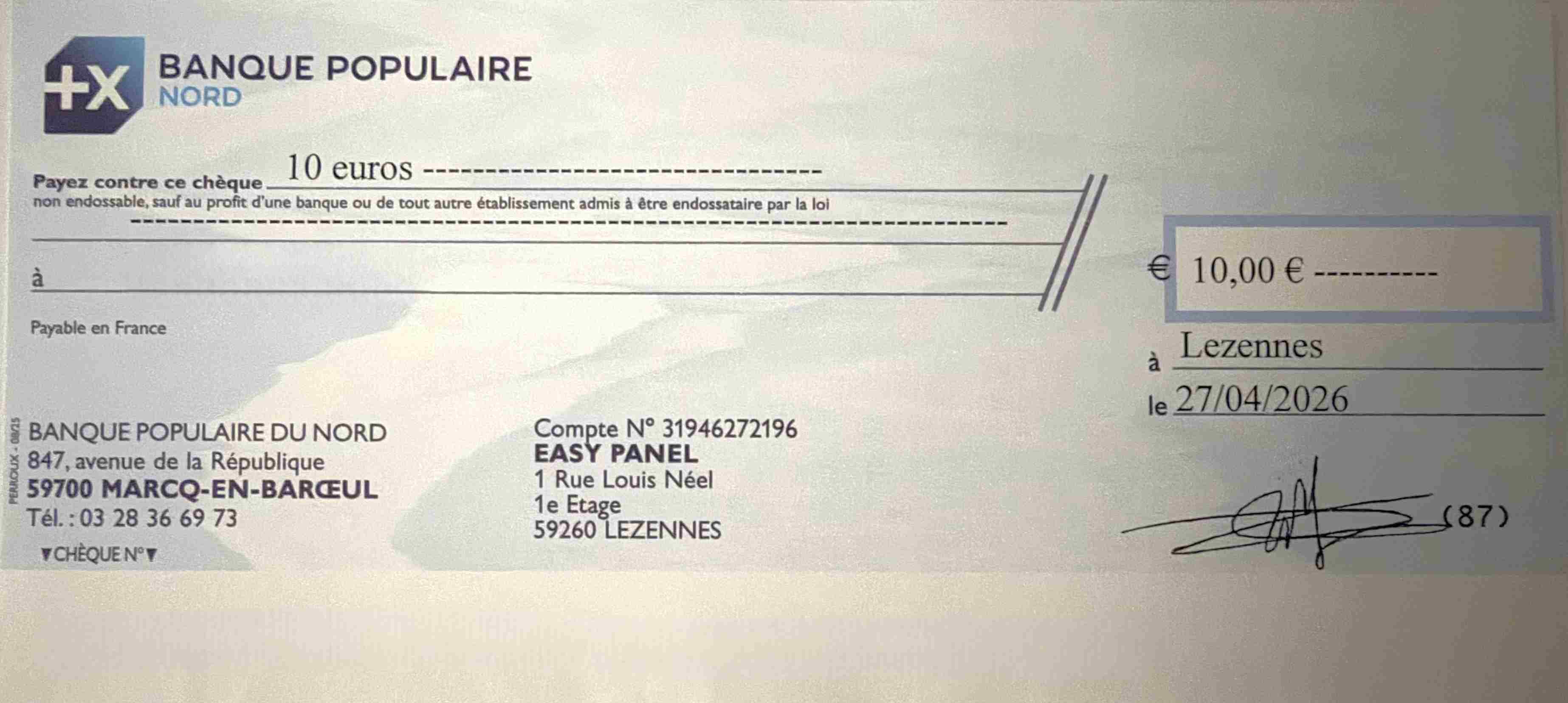 Preuve de paiement Easy panel de darkray0110