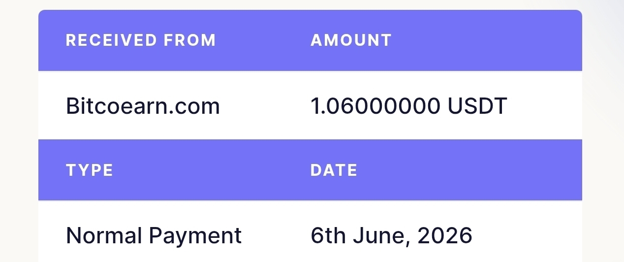 Preuve de paiement Bitcoearn de Garyusa