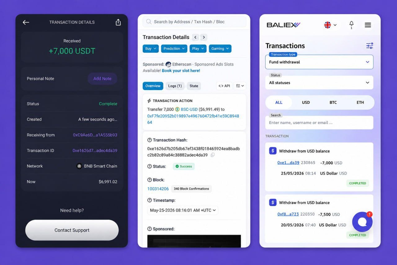 Preuve de paiement Baliex de rezobiznet