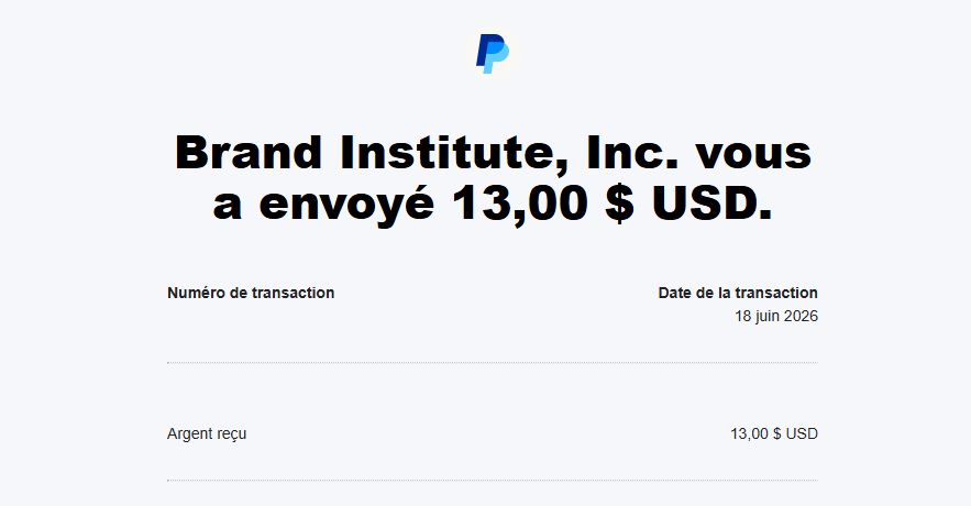 Preuve de paiement Brand institute de darkray0110