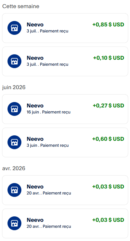 Preuve de paiement Neevo by definedcrowd de surlalune