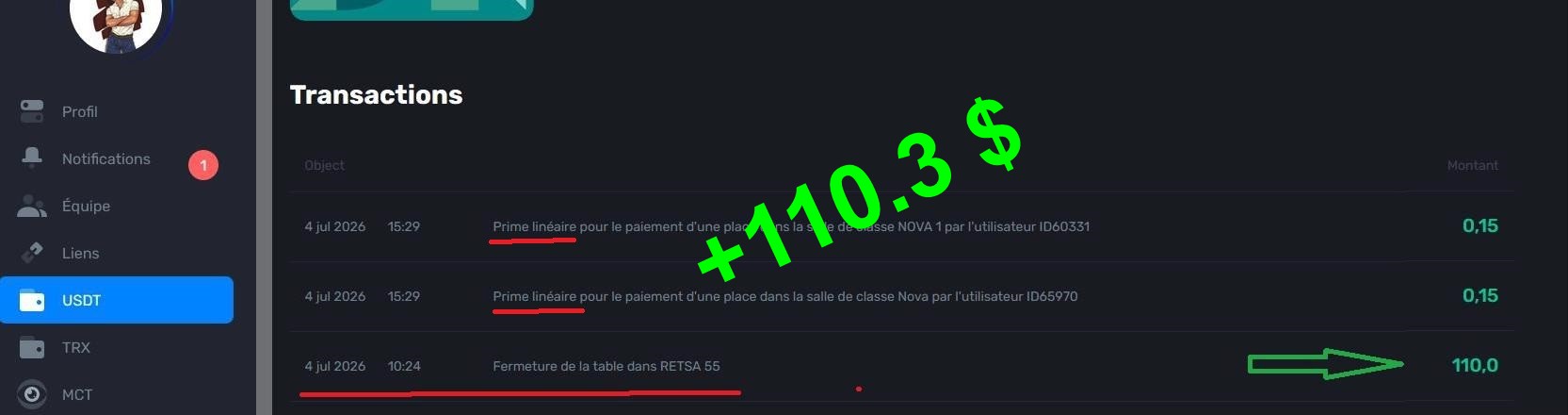 Preuve de paiement Mlm.center de franckmlm