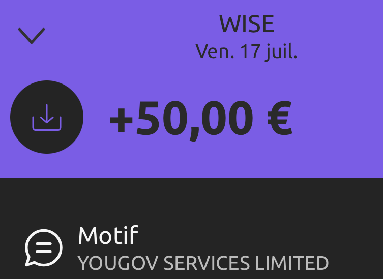 Preuve de paiement Yougov de surlalune