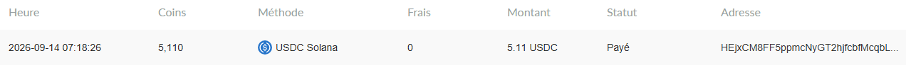 Preuve de paiement Rewardjoy de Clicfoo